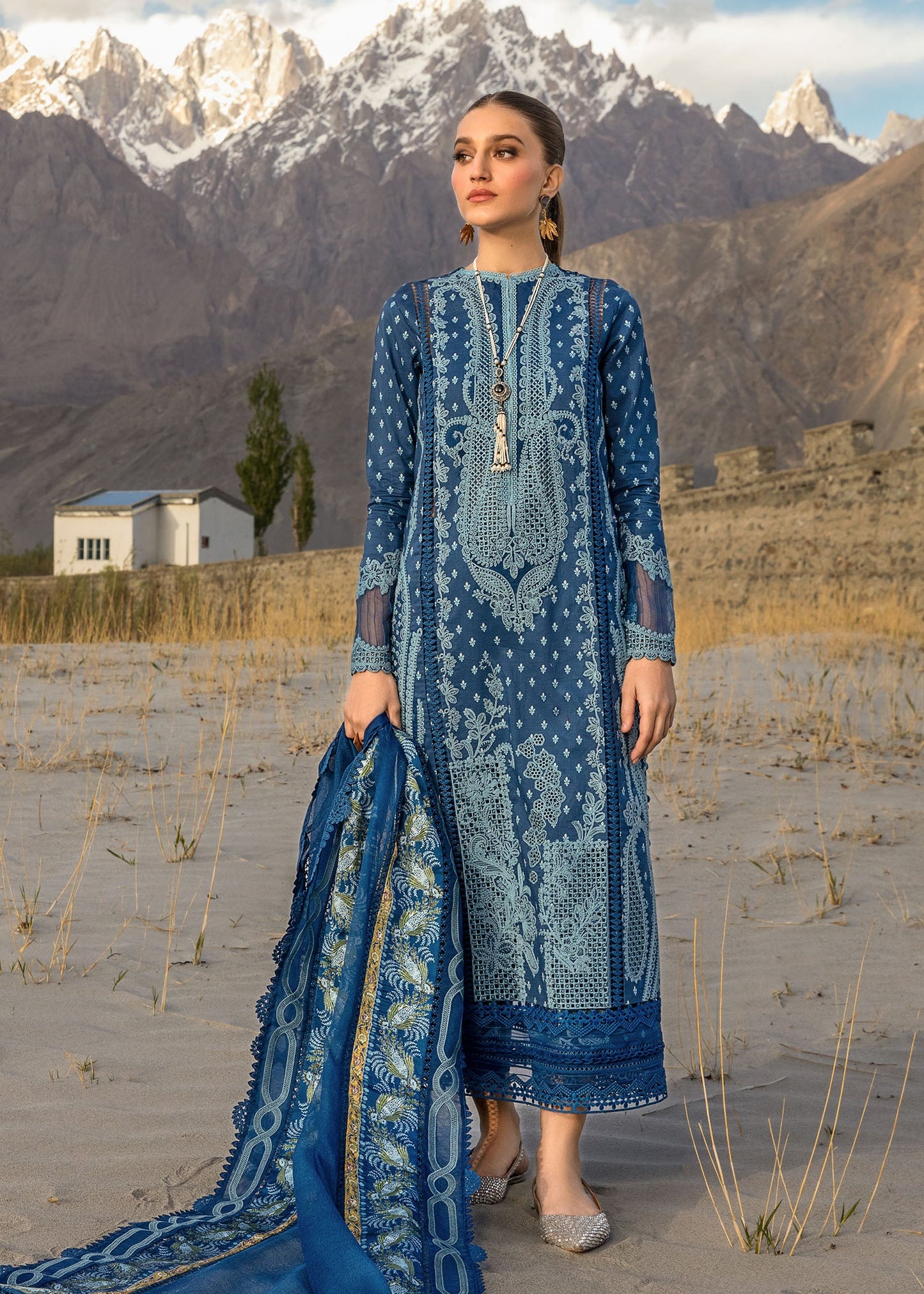 Crimson | Embroidered Lawn | Cobalt