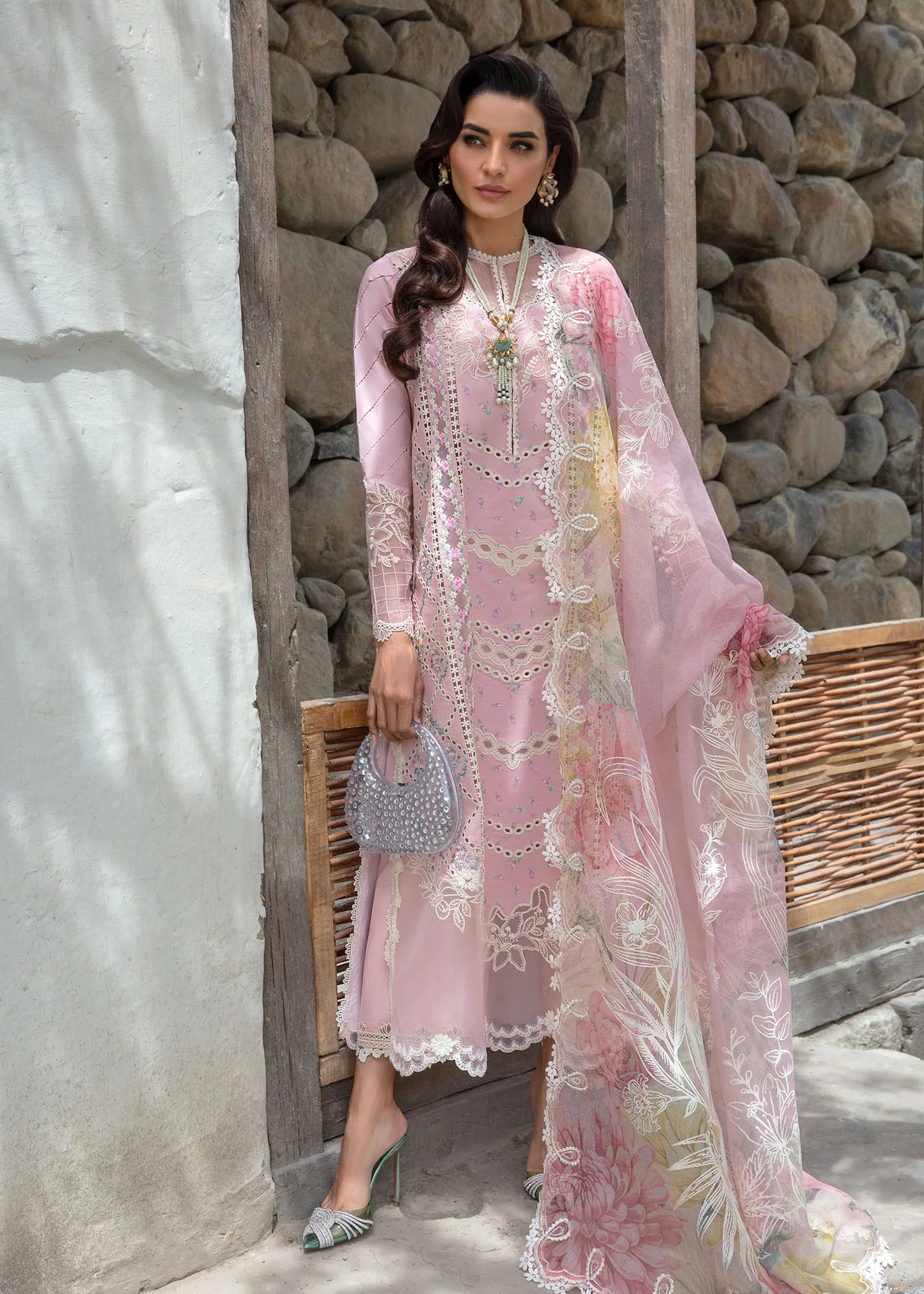 Crimson | Embroidered Lawn | Rose Pink