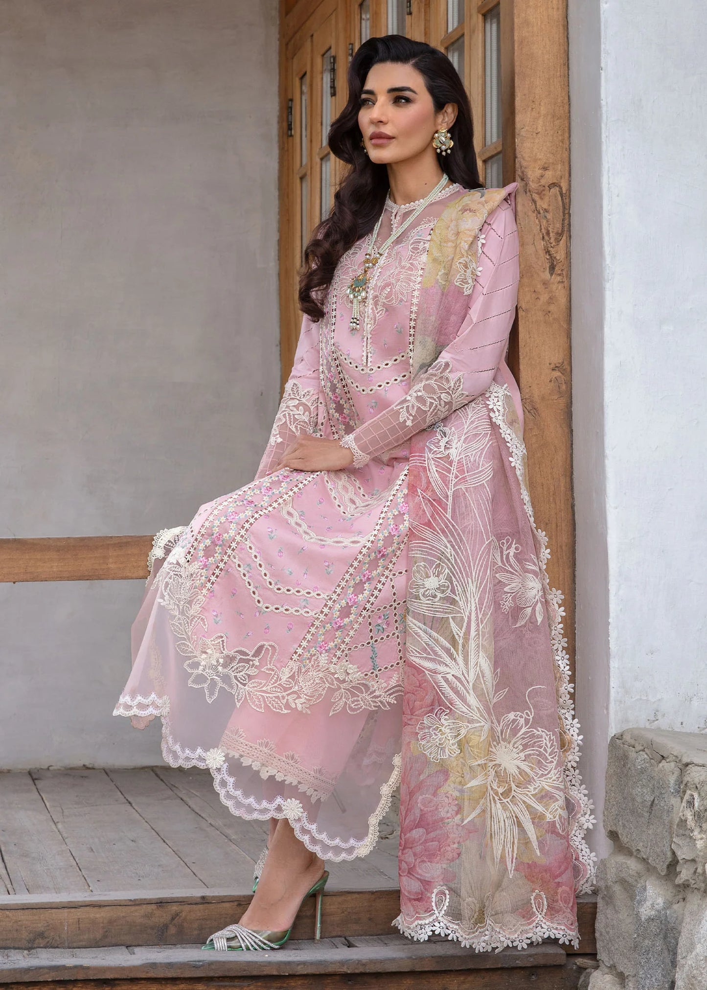 Crimson | Embroidered Lawn | Rose Pink
