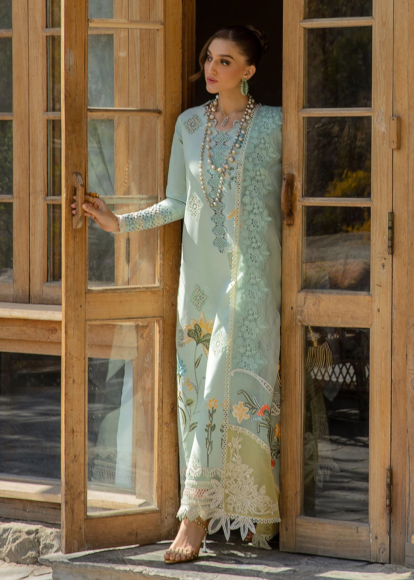 Crimson | Embroidered Lawn | Aqua