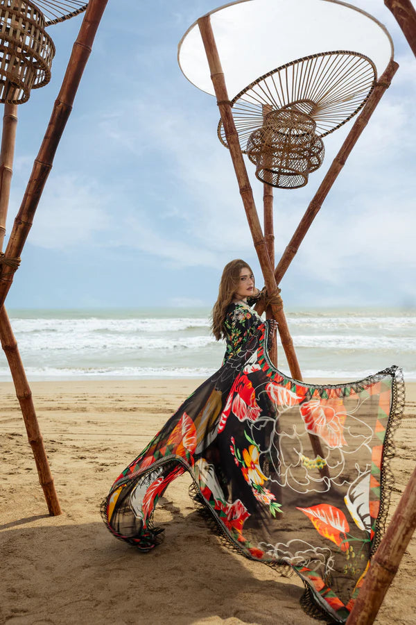 NAQSH | VISCOSE | Bloom Black - 00168