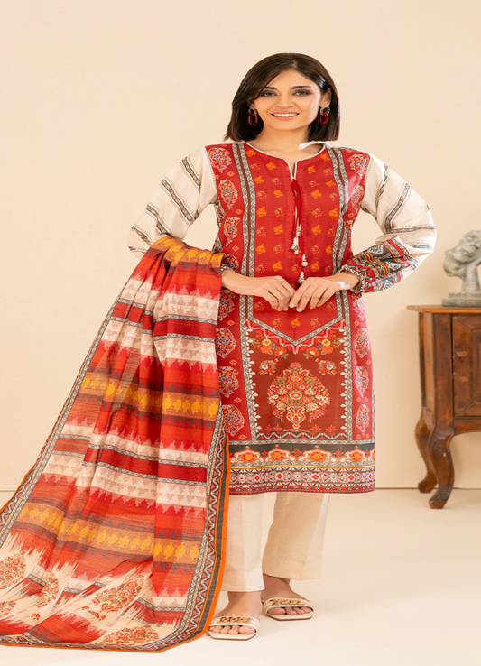 GULAHMED | PRINTED KHADDAR 3PCS  | 07