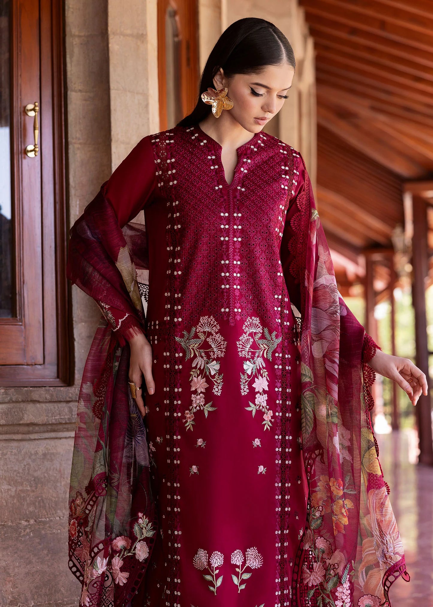 Saira Shakira | Bloom Unstitch lawn 25 | HANGING GARDENS 2-A