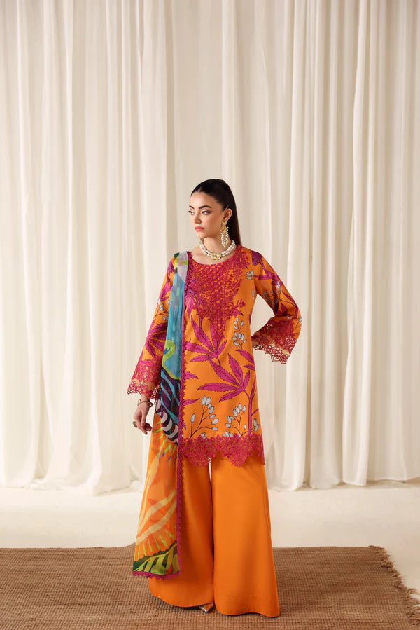 NAQSH | PRINTED VISCOSE | LAVA ORANGE - 00189
