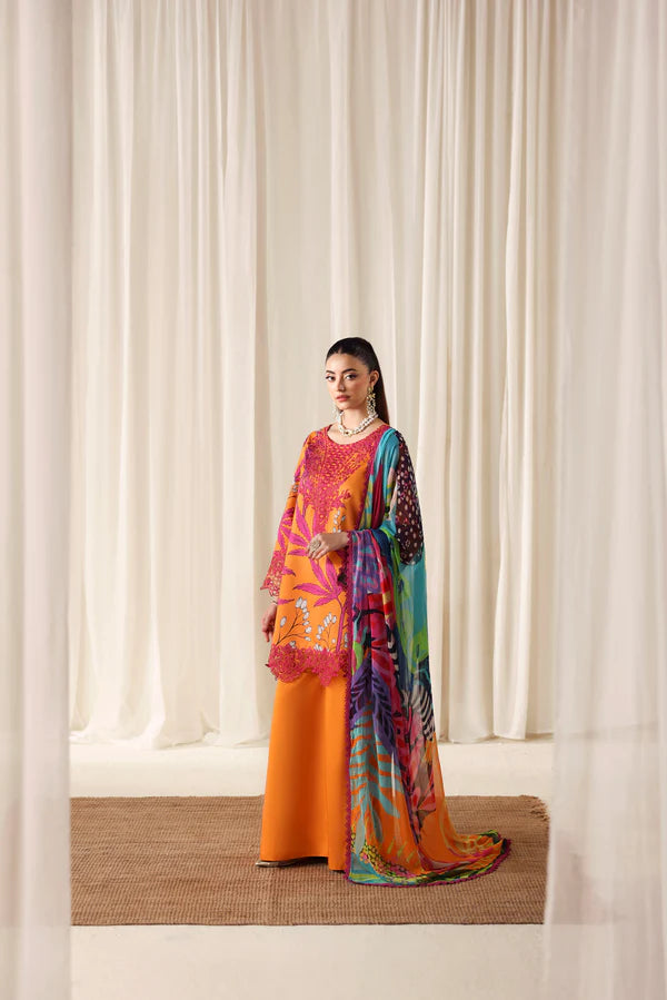 NAQSH | PRINTED VISCOSE | LAVA ORANGE - 00189