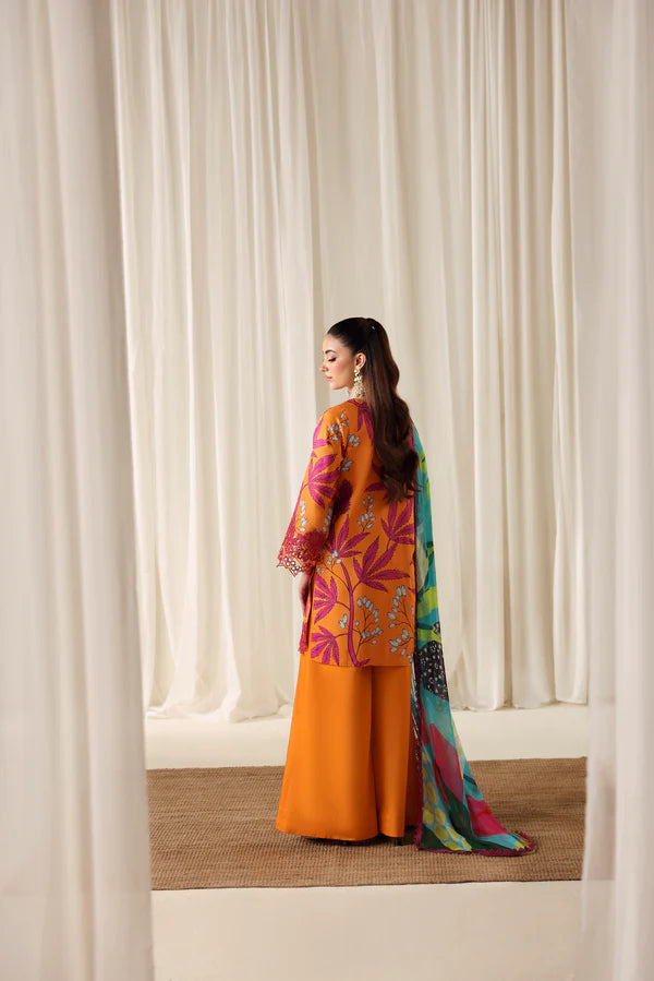 NAQSH | PRINTED VISCOSE | LAVA ORANGE - 00189