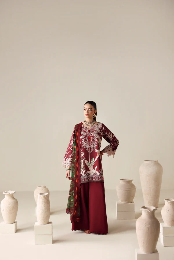 NAQSH | PRINTED VISCOSE | DEEP RED - 00186