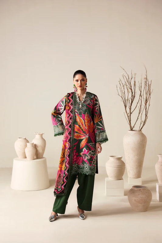 NAQSH | PRINTED VISCOSE | DARK GREEN- 00185