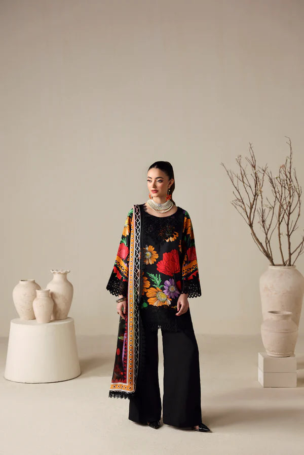 NAQSH | PRINTED VISCOSE | BLOOM BLACK - 00184