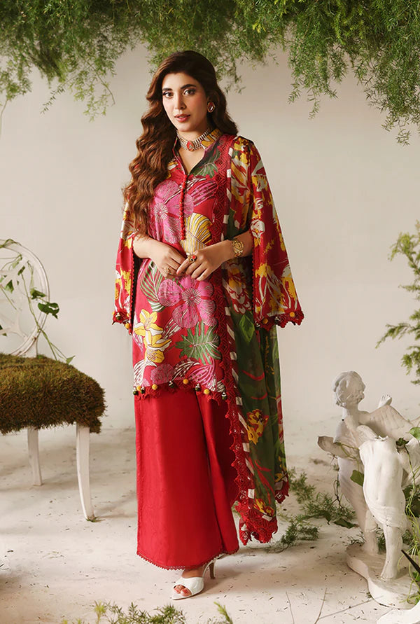 NAQSH | VISCOSE | Hot Red