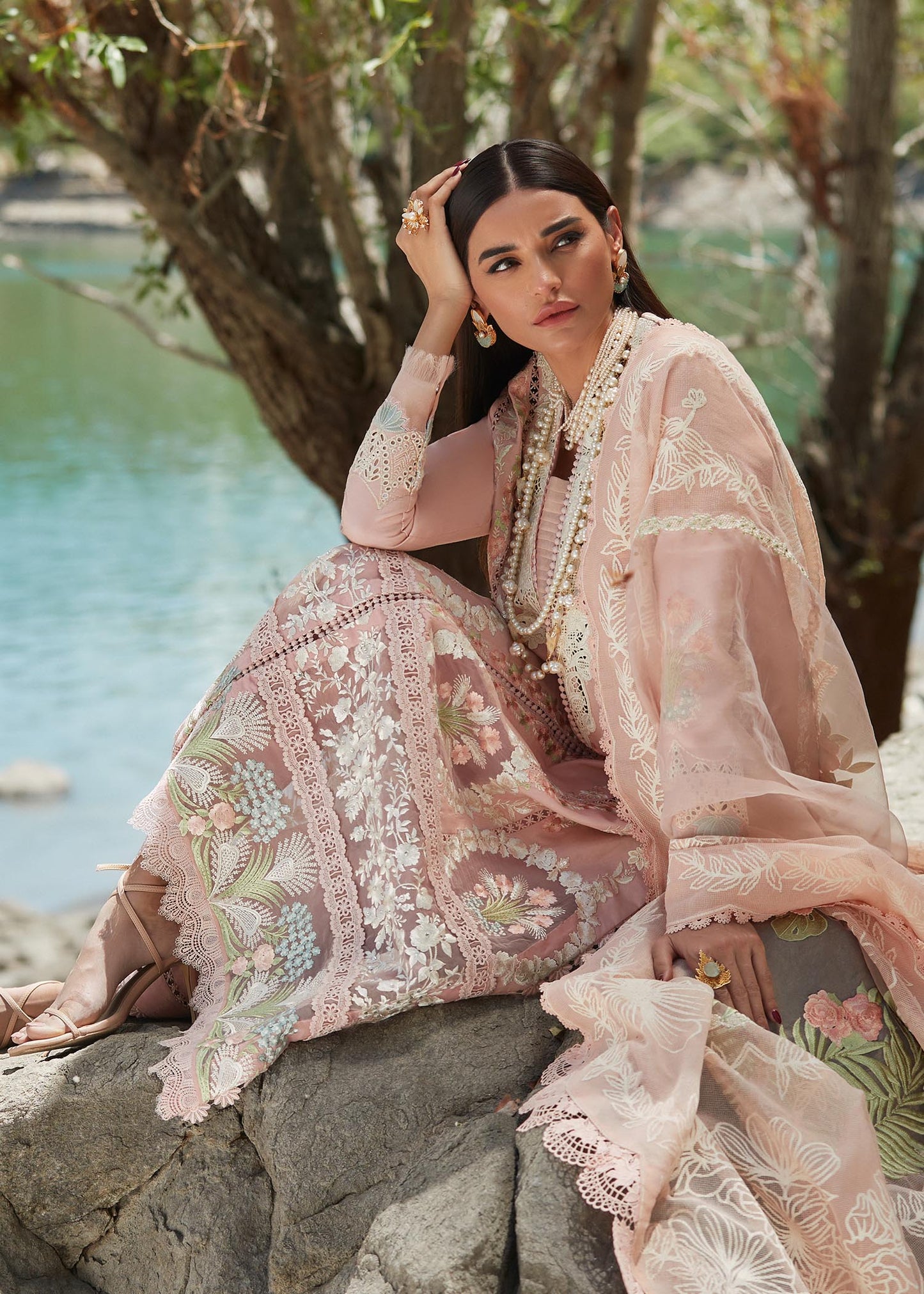 Crimson | SAIRA SHAKIRA LUXURY LAWN 2023 | Chikkankari Affair - D2 B