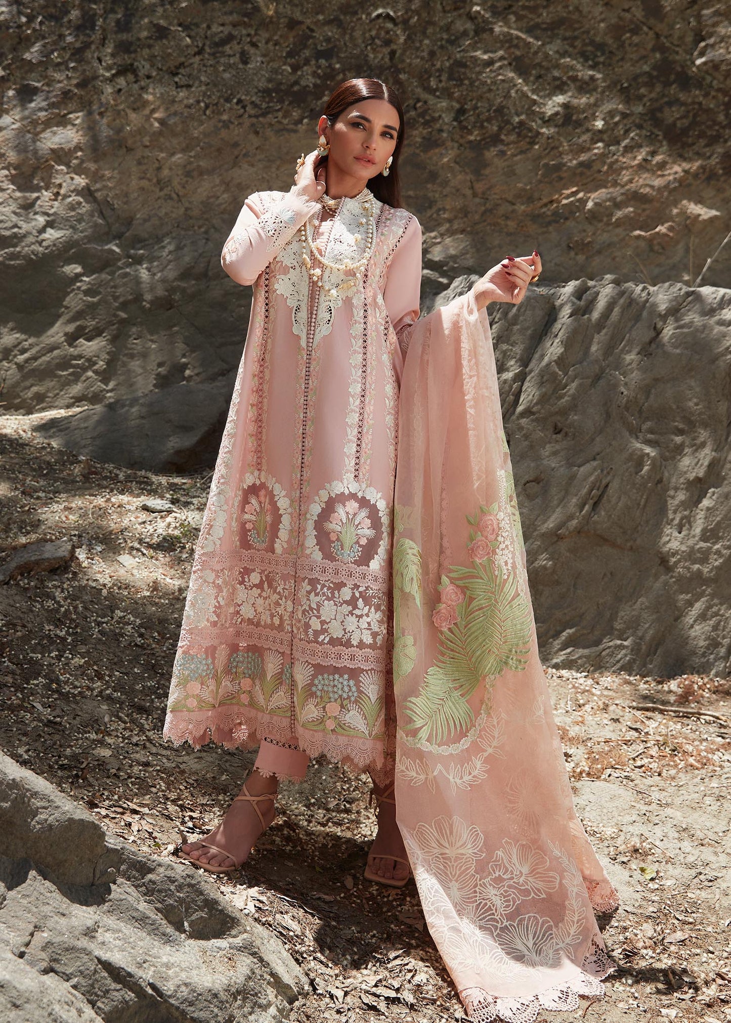 Crimson | SAIRA SHAKIRA LUXURY LAWN 2023 | Chikkankari Affair - D2 B