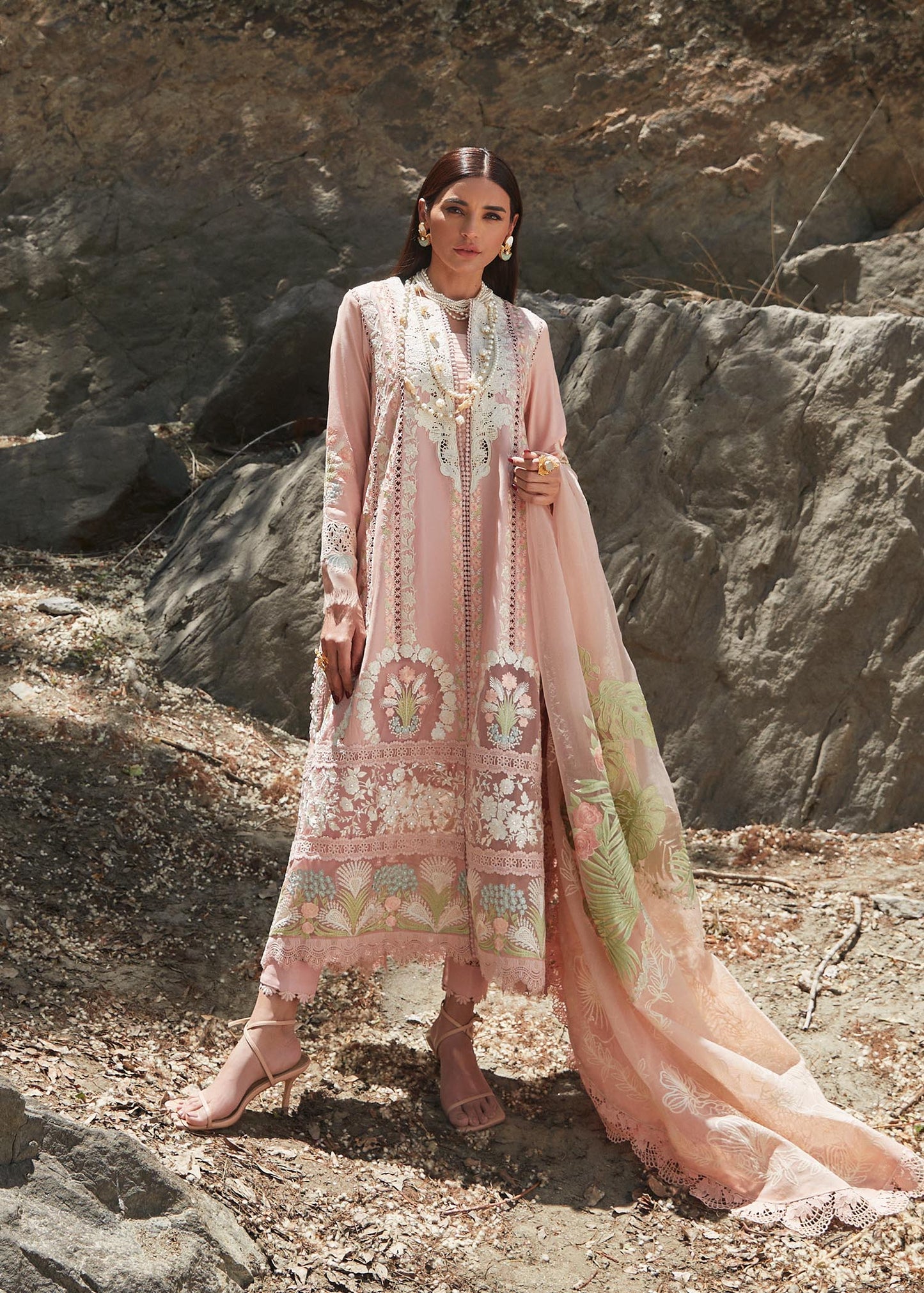 Crimson | SAIRA SHAKIRA LUXURY LAWN 2023 | Chikkankari Affair - D2 B