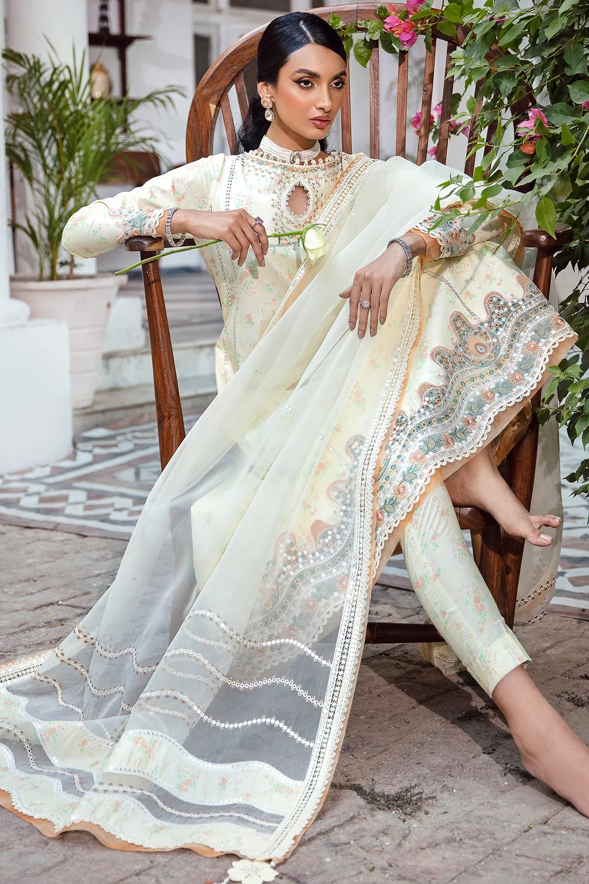 Jazmin | Iris Eid Lawn 23 | LIME PRIMEROSE
