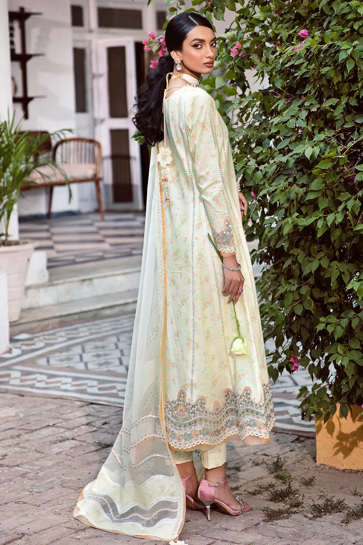 Jazmin | Iris Eid Lawn 23 | LIME PRIMEROSE