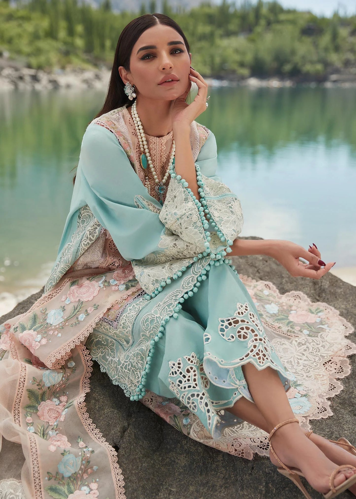 Crimson | SAIRA SHAKIRA LUXURY LAWN 2023 | Mountain Love - D6 B
