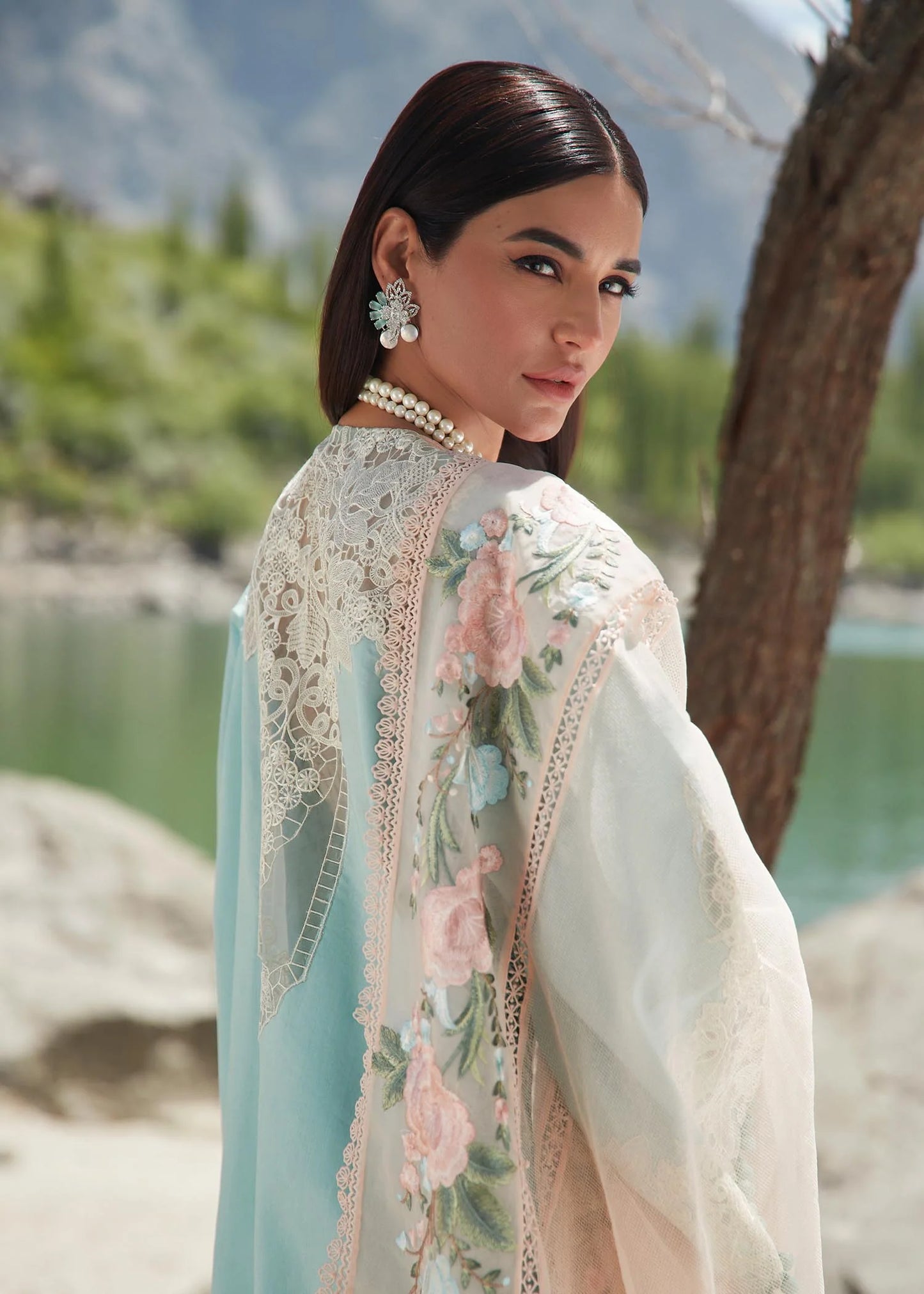 Crimson | SAIRA SHAKIRA LUXURY LAWN 2023 | Mountain Love - D6 B