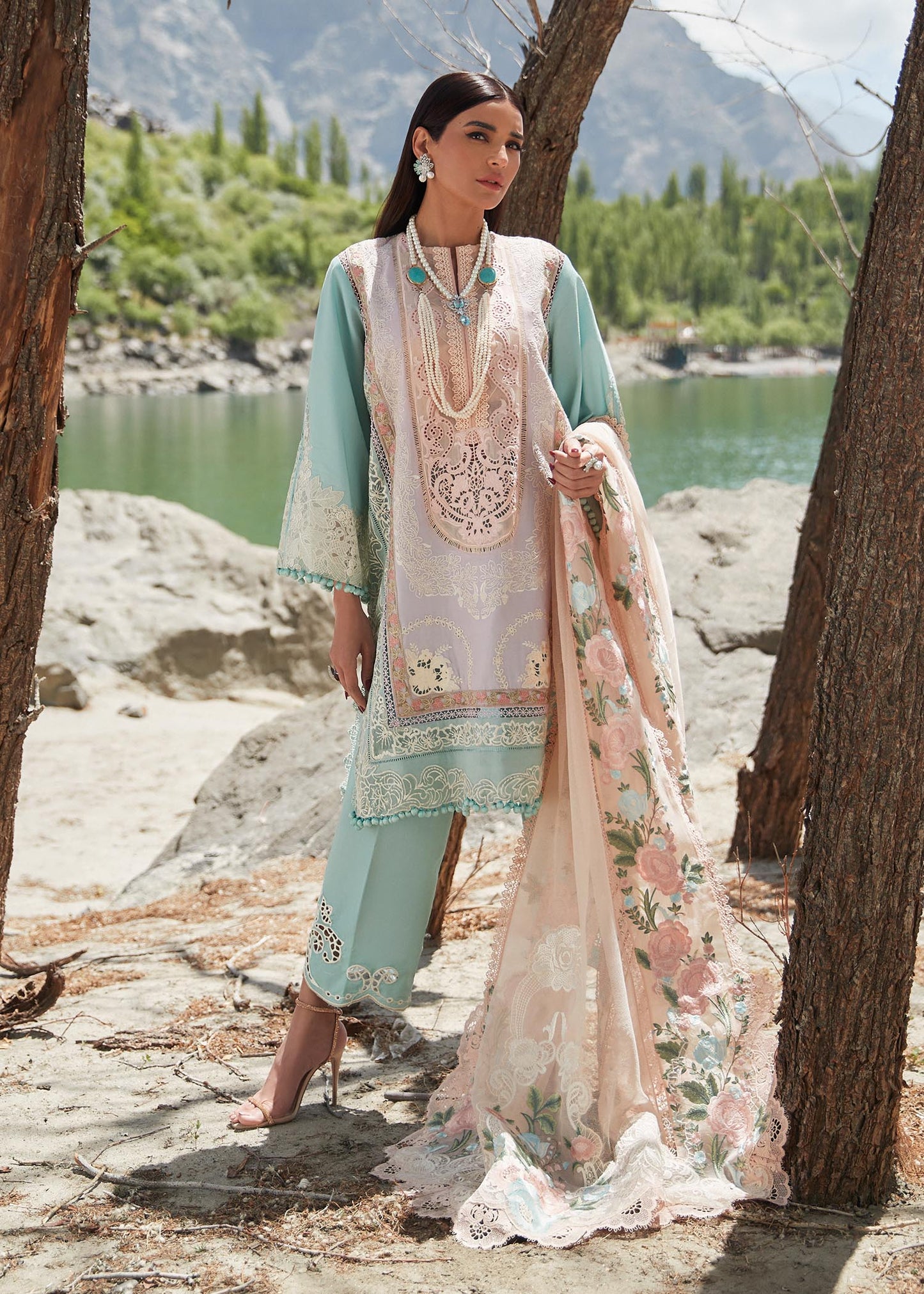 Crimson | SAIRA SHAKIRA LUXURY LAWN 2023 | Mountain Love - D6 B