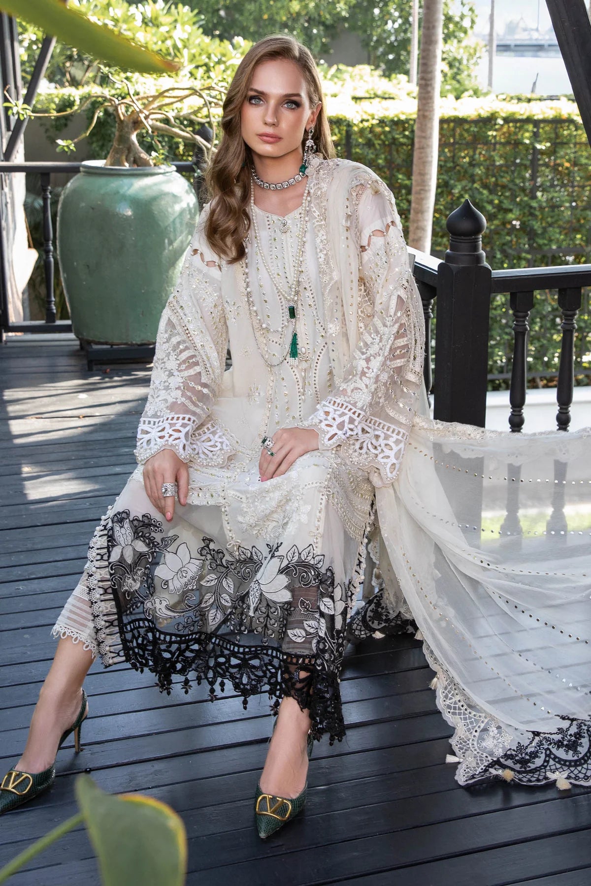 Maria B | Eid Lawn 23 | EL-23-02-Off White