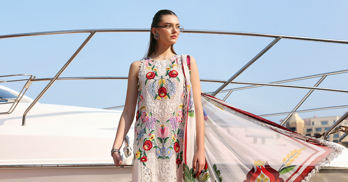 Maria.B | 3 Piece Unstitched Embroidered Jacquard Lawn Suit | D02610A