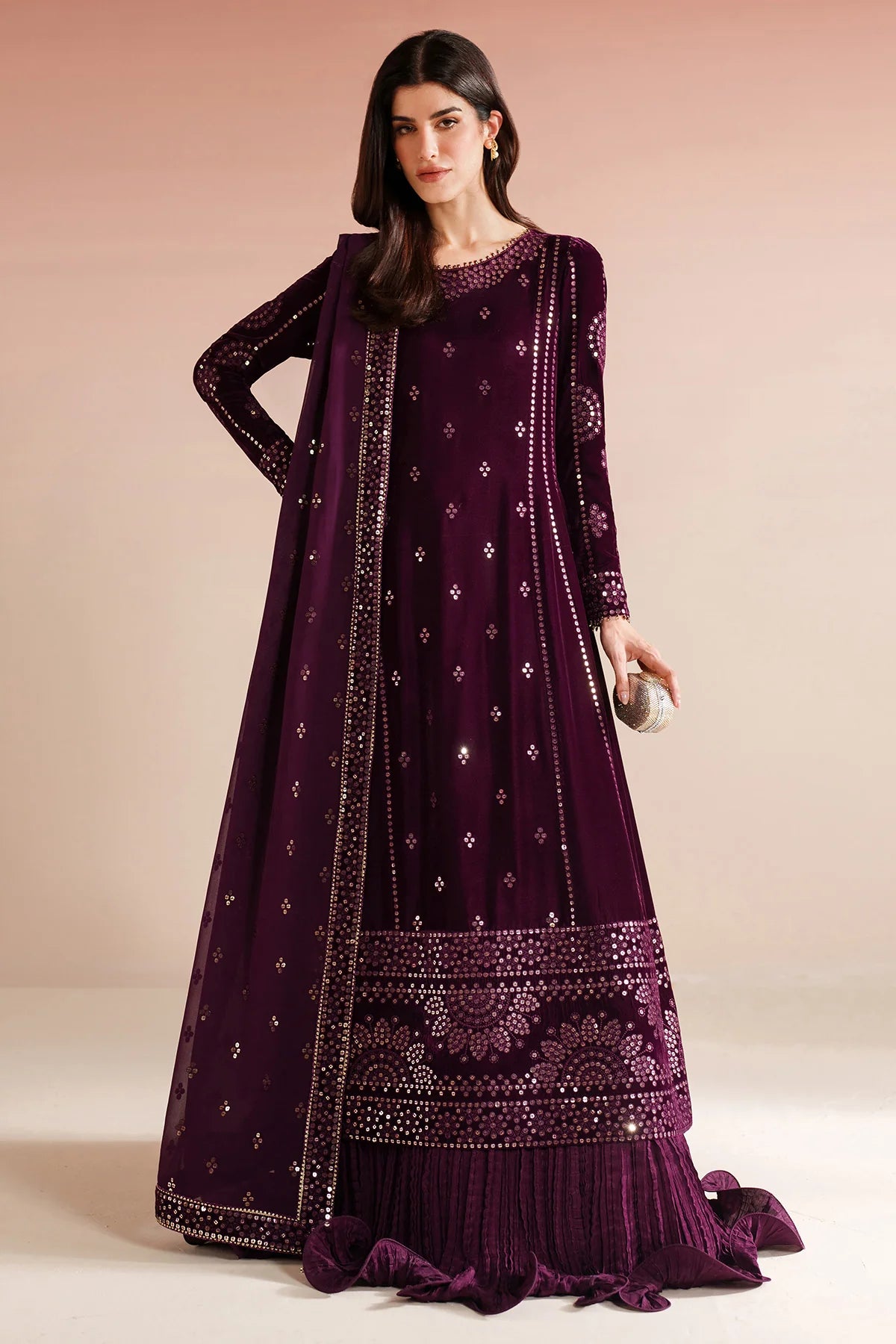 Jazmin | Embroidered Velvet | VVF D-1