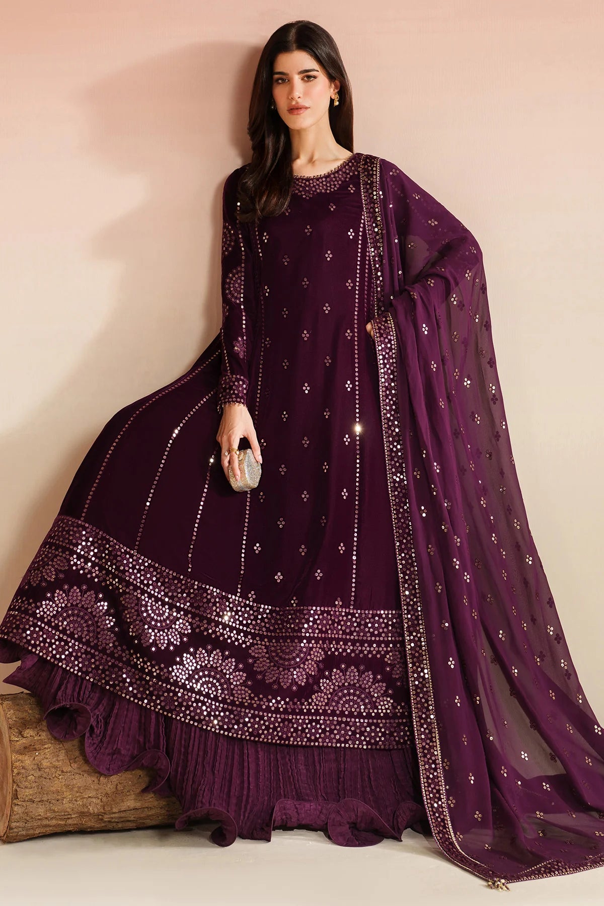 Jazmin | Embroidered Velvet | VVF D-1