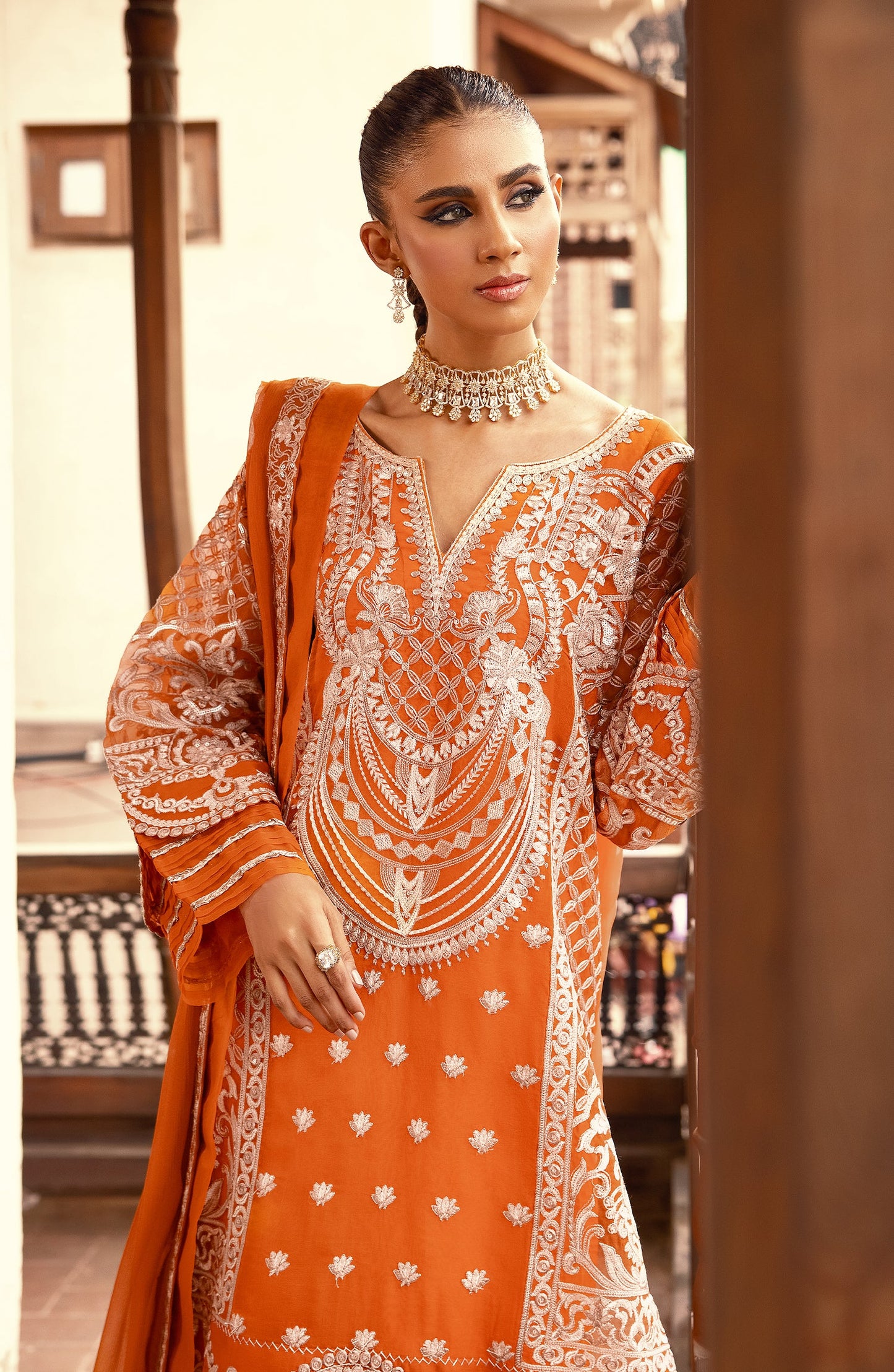 MARYAM N MARIA | Khoobsurat luxury formal | Russet Orange (MS23-544)