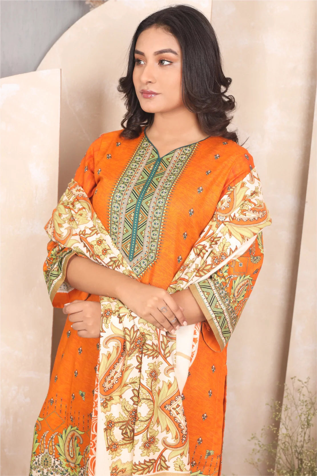 3 PIECE - PREMIUM PRINTED KHADDAR - 4041-A