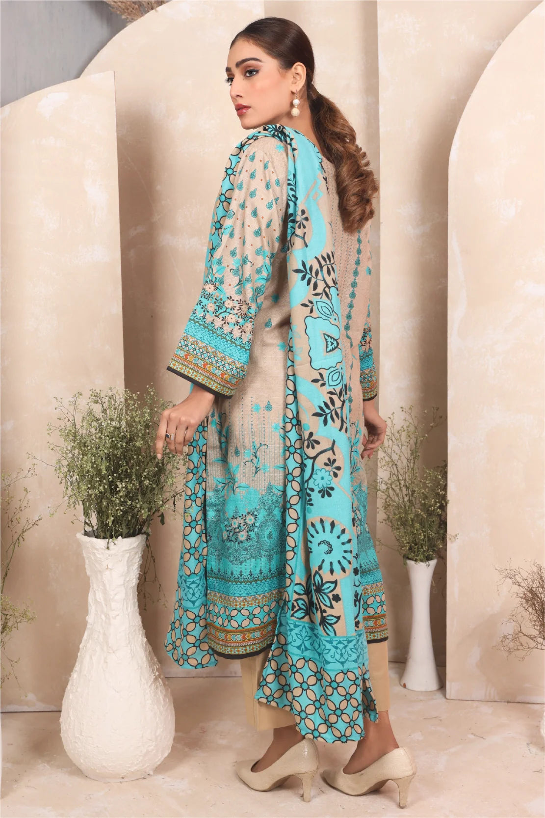 3 PIECE - PREMIUM PRINTED KHADDAR - 4045-B