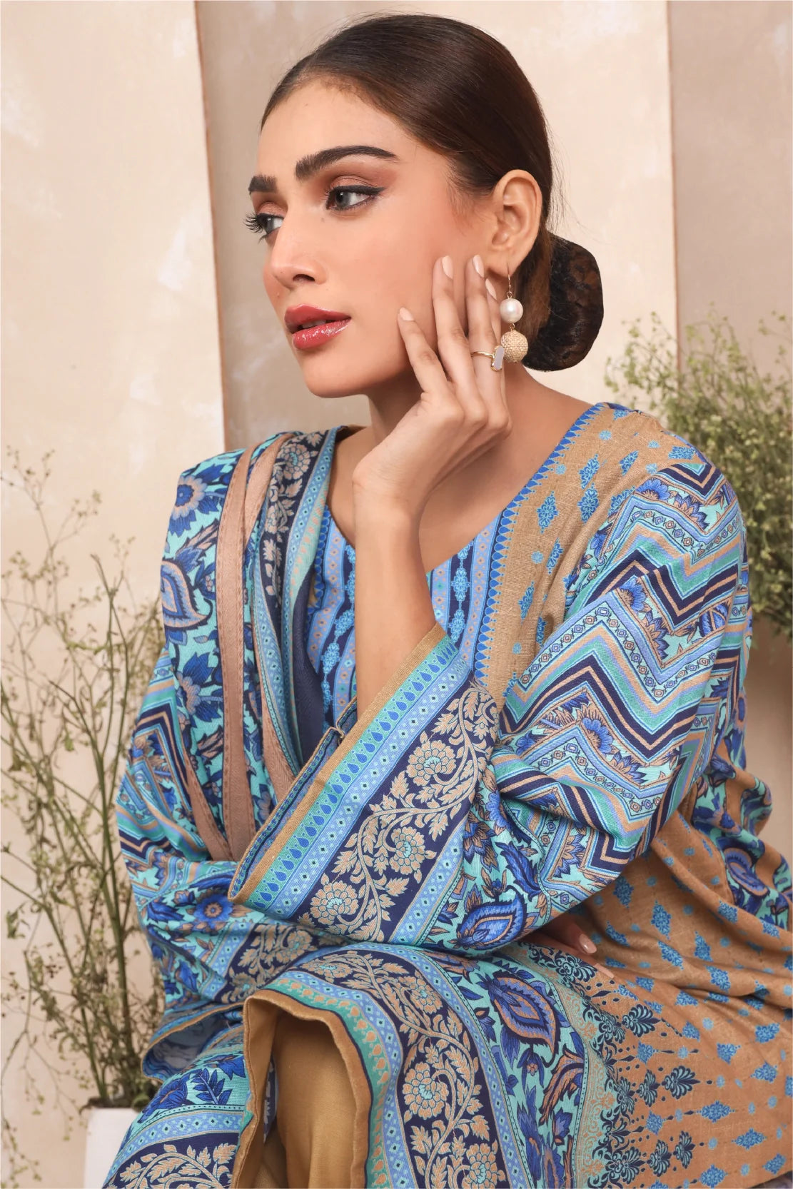 3 PIECE - PREMIUM PRINTED KHADDAR - 4047-B