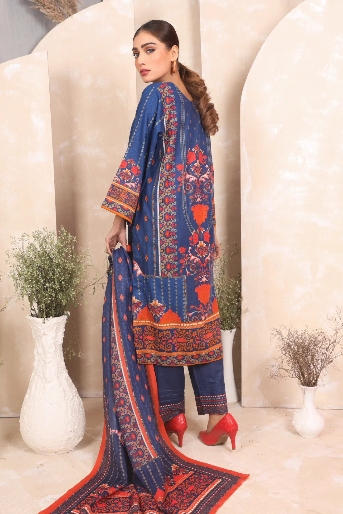 3 PIECE - PREMIUM PRINTED KHADDAR - 4048-B