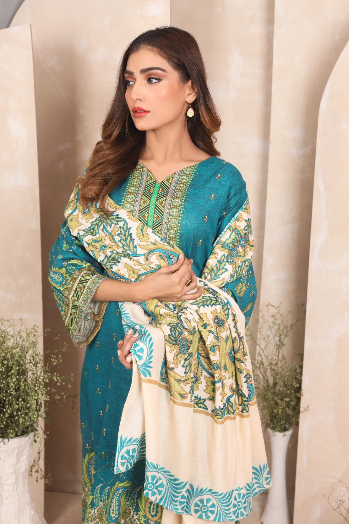 3 PIECE - PREMIUM PRINTED KHADDAR - 4041-B