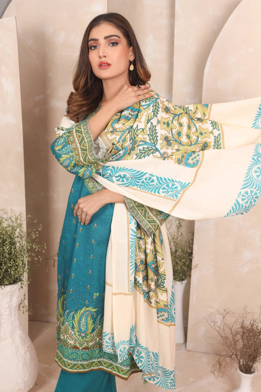 3 PIECE - PREMIUM PRINTED KHADDAR - 4041-B