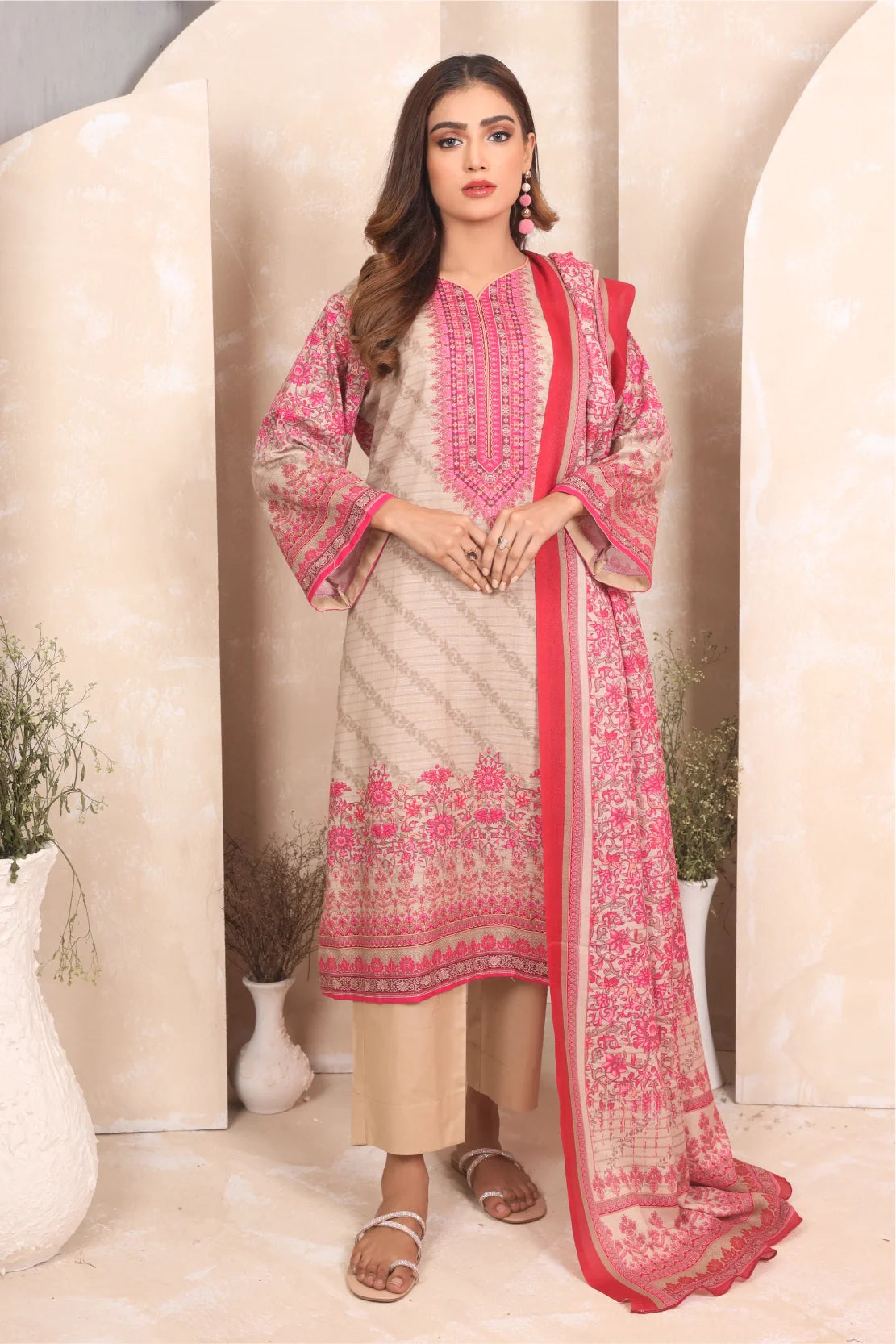 3 PIECE - PREMIUM PRINTED KHADDAR - 4043-A