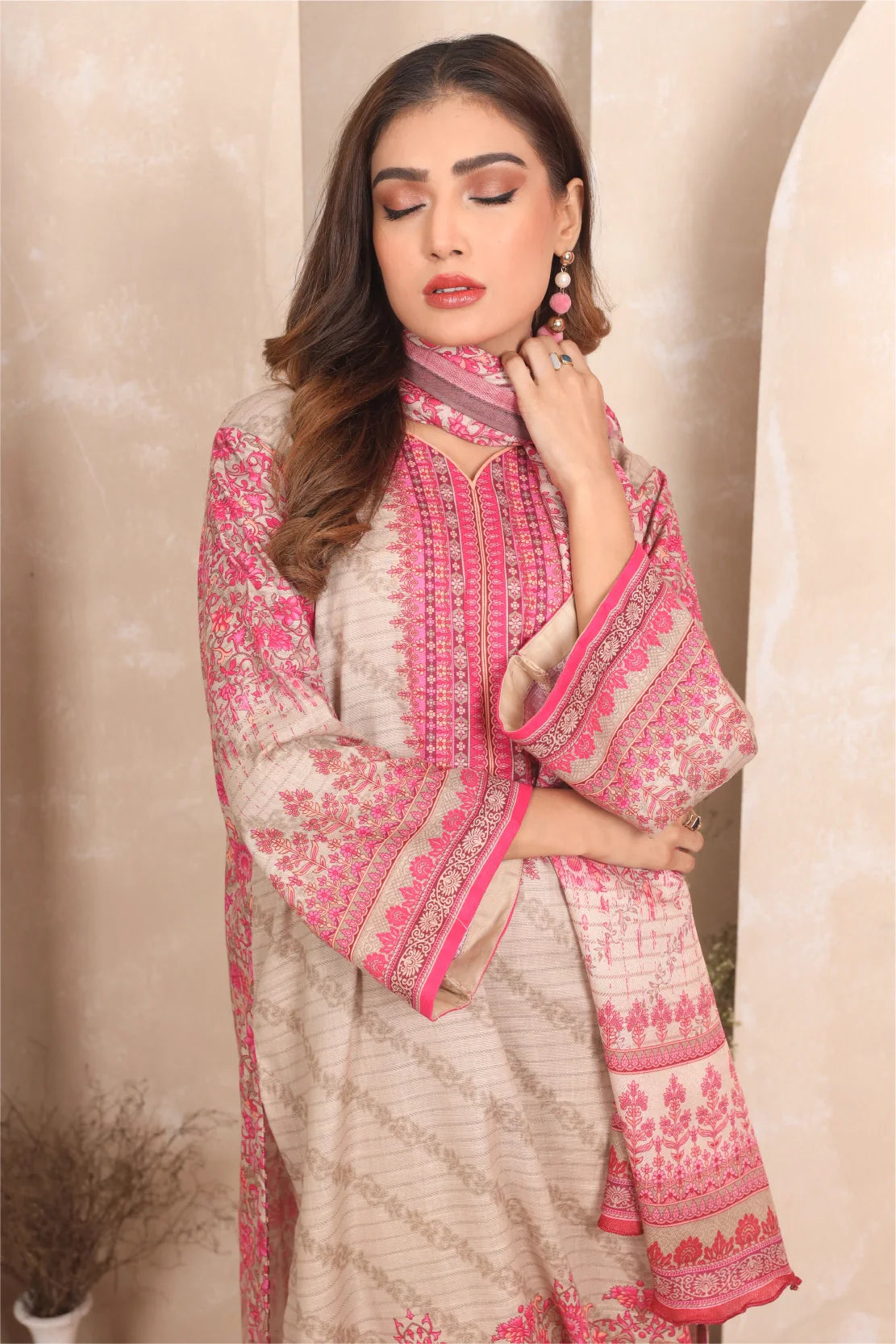 3 PIECE - PREMIUM PRINTED KHADDAR - 4043-A