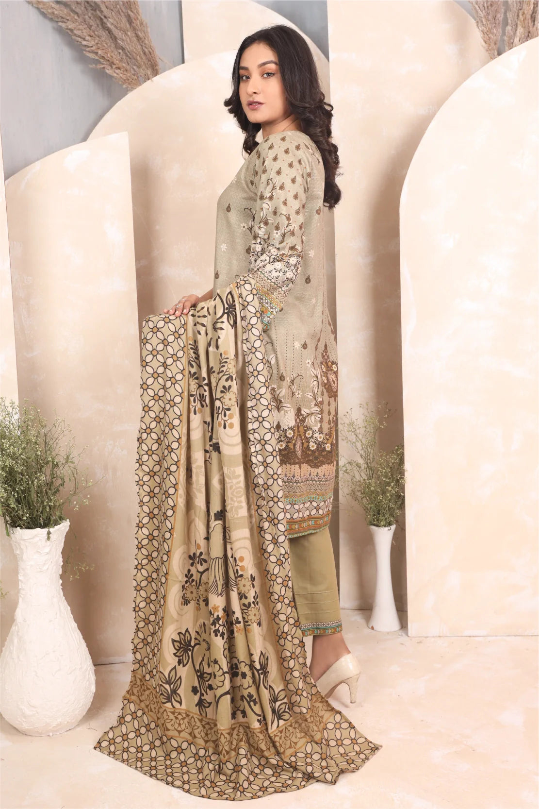 3 PIECE - PREMIUM PRINTED KHADDAR - 4045-A