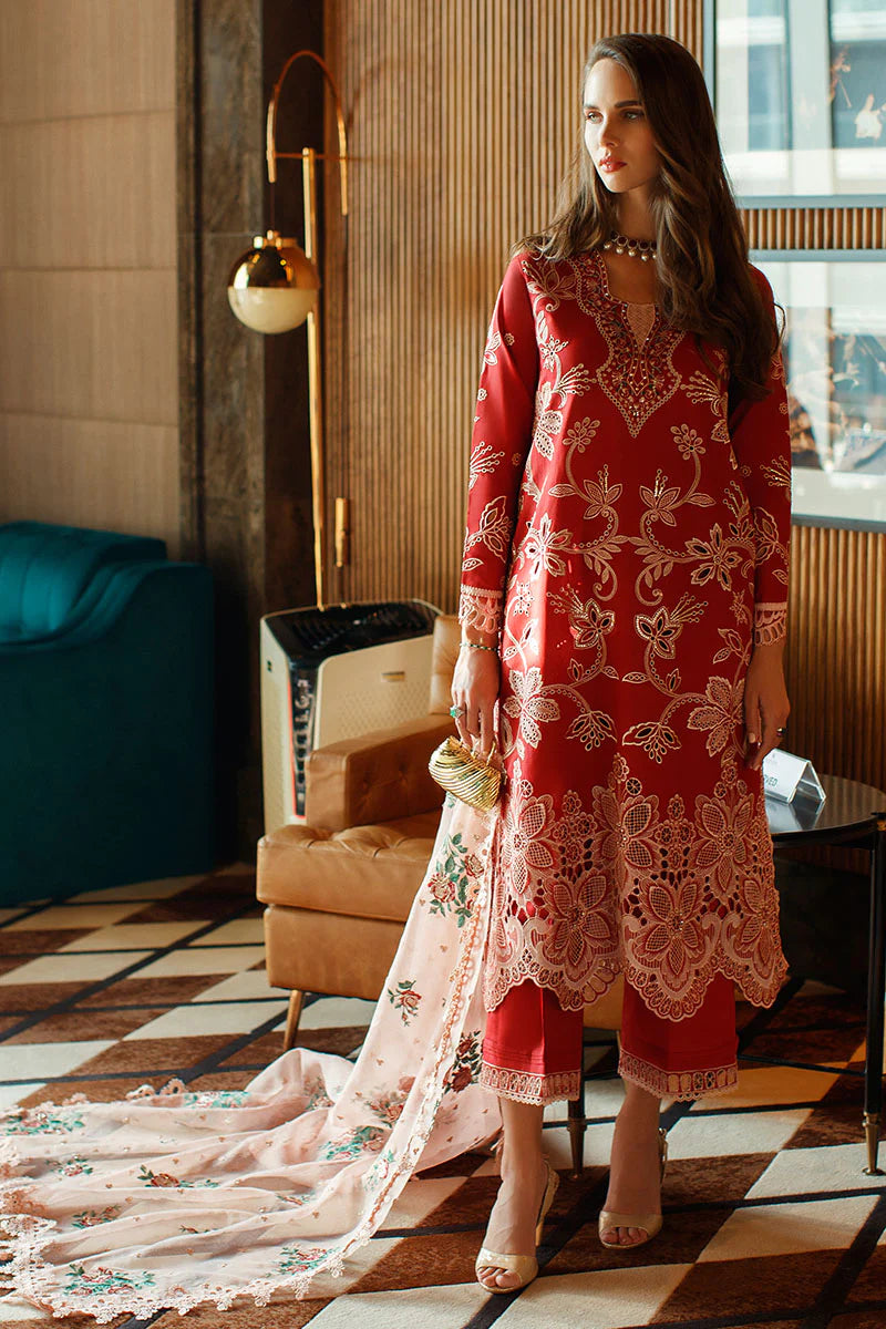 Mushq | Astoria Festive Lawn | SCARLET