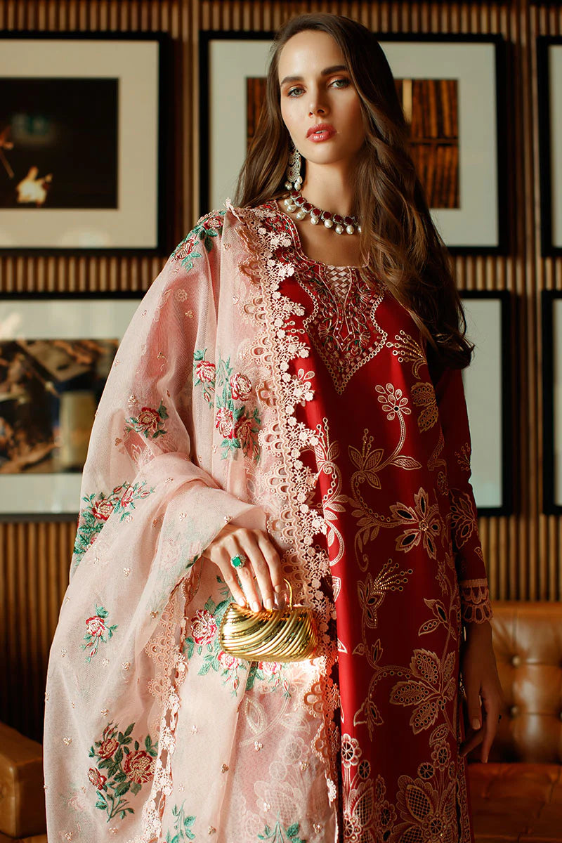 Mushq | Astoria Festive Lawn | SCARLET