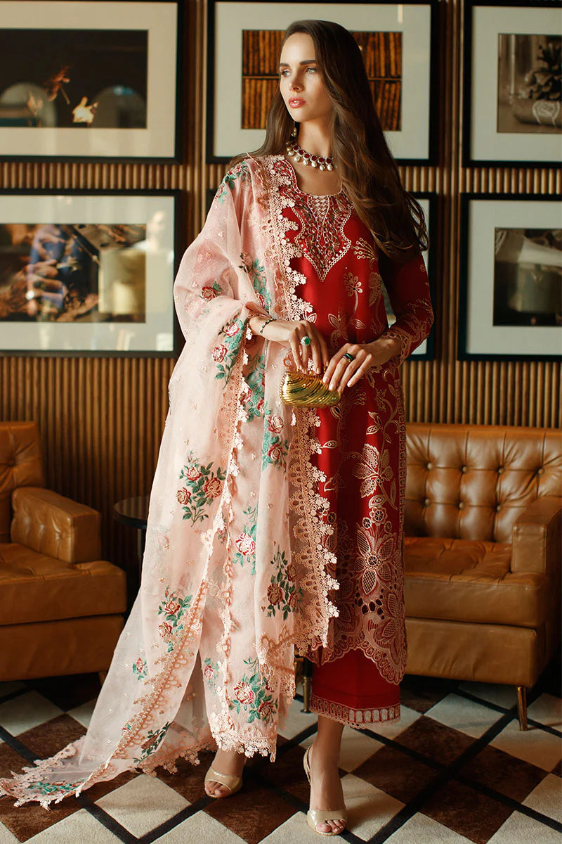 Mushq | Astoria Festive Lawn | SCARLET