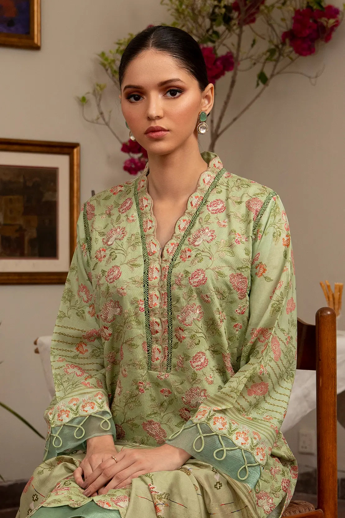 3 Piece - Embroidered Luxury Lawn - 7438