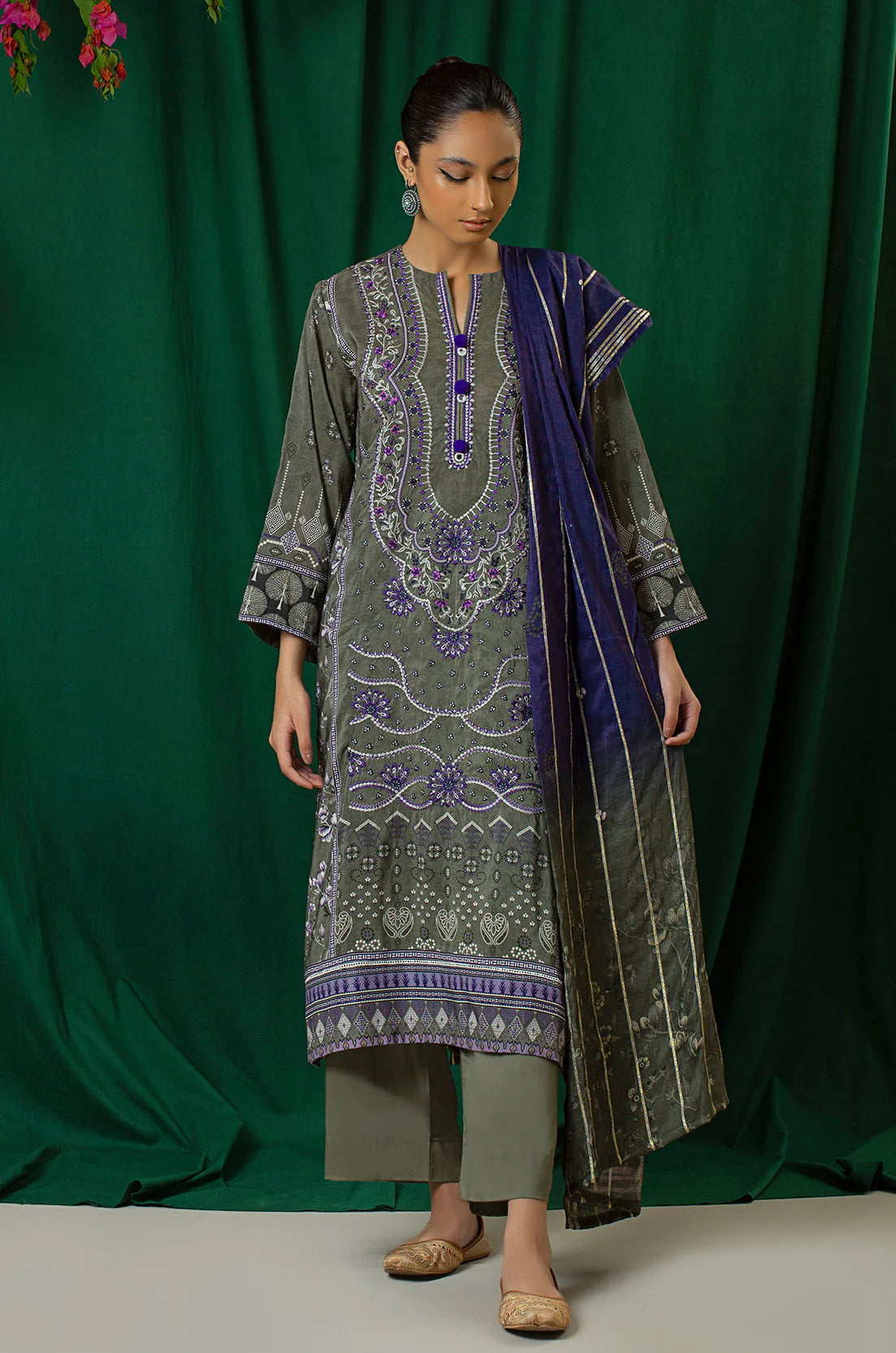3 Piece - Embroidered - 8321