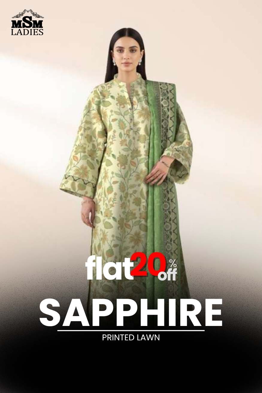 FLAT 20% OFF - Sapphire - Printed Lawn