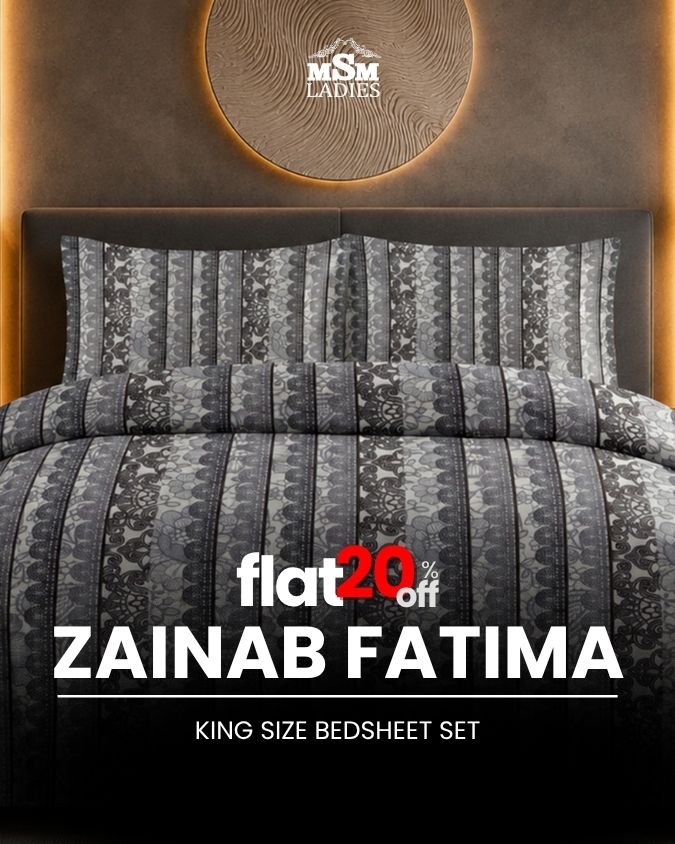 Zainab Fatima - King size Bedsheet Set