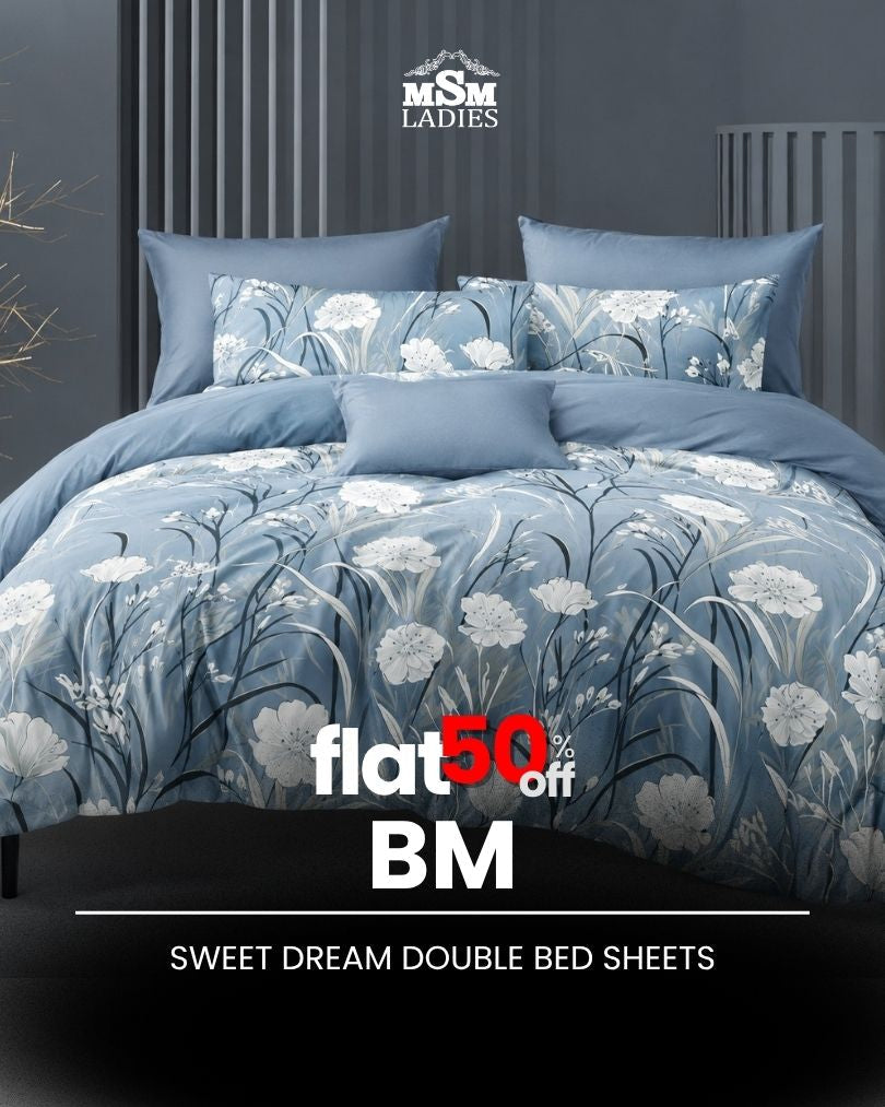FLAT 50% off - BM - Double Bed Sheets