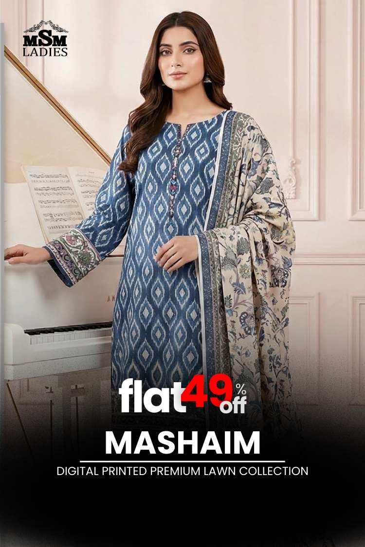 FLAT 49% OFF - Mashaim Prints - Digital Printed Lawn