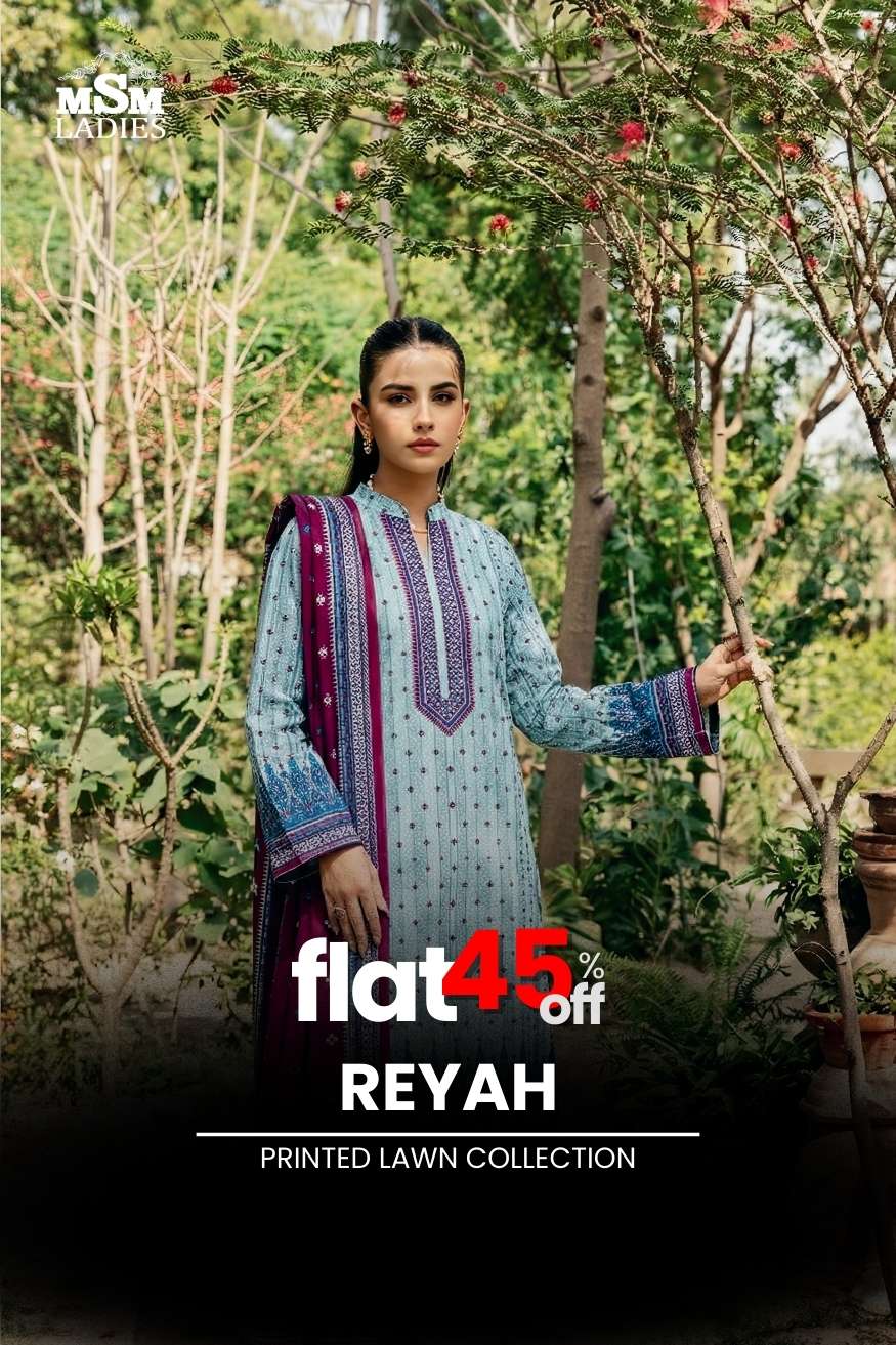 FLAT 45% OFF - Reyah - Printed Lawn Collection