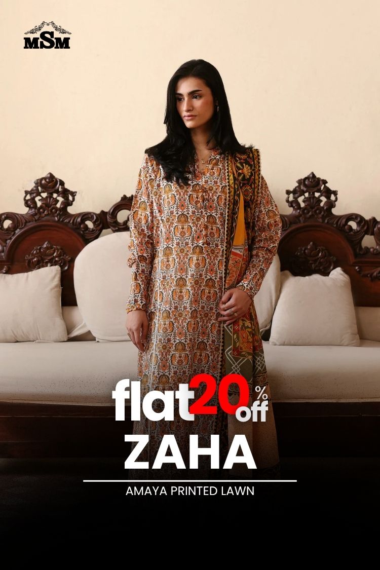 FLAT 20% OFF - Zaha - Amaya Printed Lawn