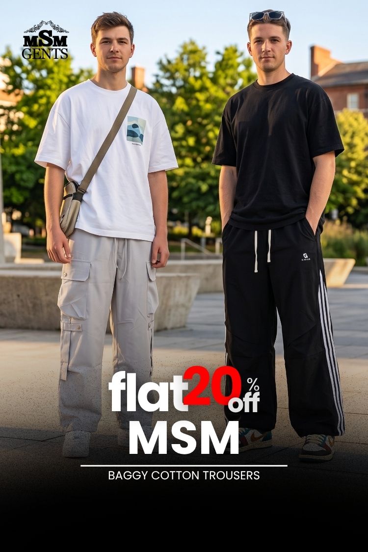 FLAT 20% OFF - Gents Cotton Baggy Trousers
