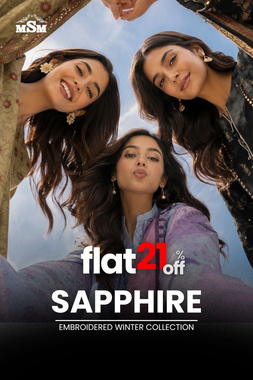 FLAT 21% OFF - Sapphire Embroidered Winter Collection