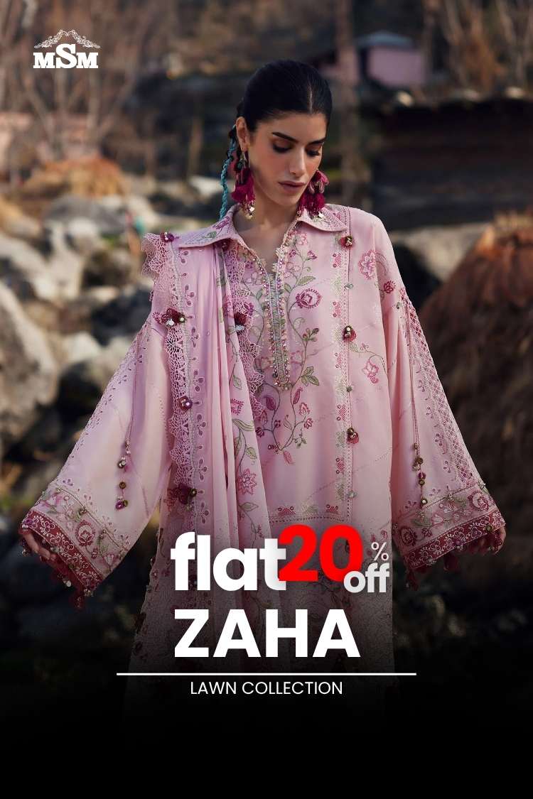 FLAT 20% OFF - Zaha Lawn Collection